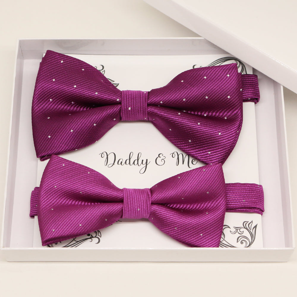 Magenta Bow tie set for daddy and son, Daddy and me gift set, Grandpa and me, Father son matching, Toddler bow tie, daddy me bow tie gift