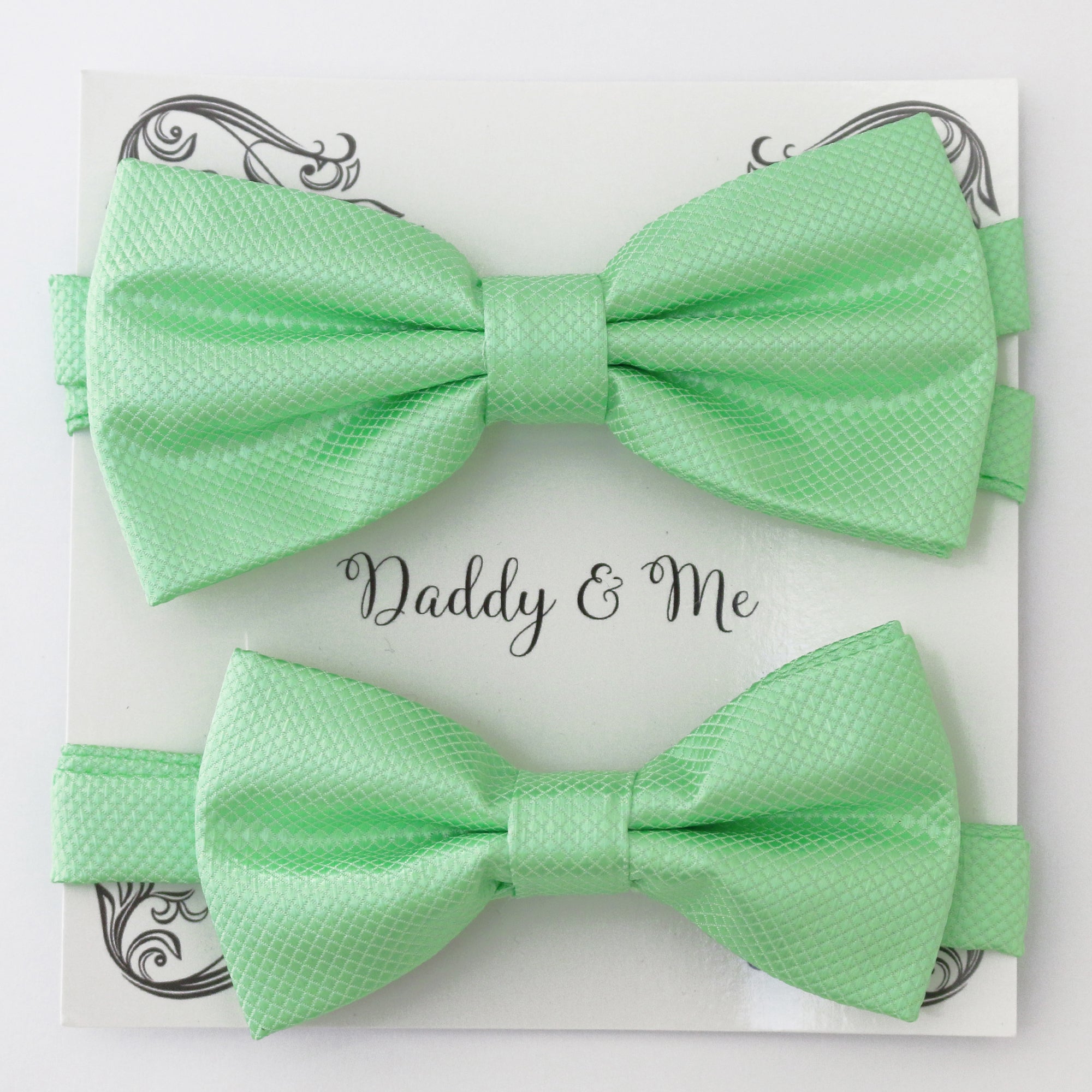 Mint green Bow tie set for daddy and son, Daddy me gift set, Grandpa and me, Father son matching, Toddler bow tie, daddy me bow tie gift