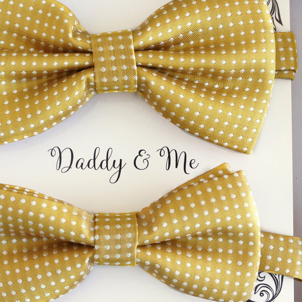 Mustard Bow tie set for daddy and son, Daddy me gift set, Grandpa and me, Father son matching, Toddler bow tie, daddy me bow tie gift