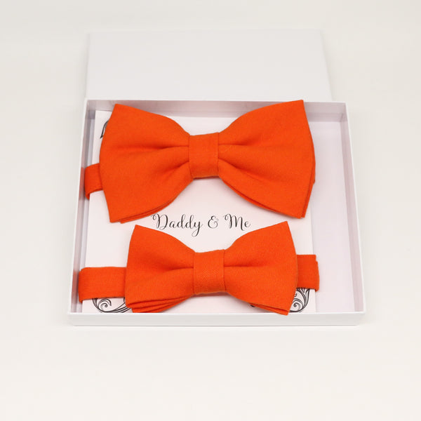 Orange Bow tie set for daddy and son, Daddy and me bow tie gift set, Grandpa me, Orange Kids bow, Orange bow tie, Father's day gift