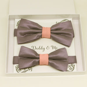 Dusty lavender and dusty rose bow tie set for daddy and son, Daddy and me gift set, Grandpa and me, Father son matching, Dusty lavender bow 