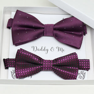 Purple bow tie set for daddy and son, Daddy me gift set, Grandpa and me, Father son matching, Toddler bow tie, daddy me bow tie gift