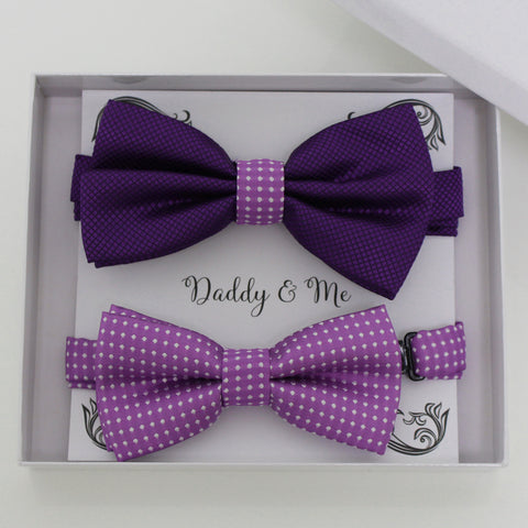 Purple bow tie set for daddy and son, Daddy and me gift set, Grandpa and me, Father son matching, Toddler bow tie, daddy and me bow tie gift