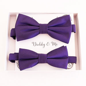 Purple Bow tie set for daddy and son, Daddy and me bow tie gift set, Grandpa me, Purple kids bow tie