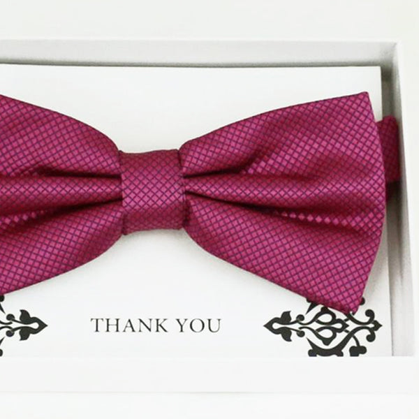 Raspberry rose bow tie Best man Groomsman Man of honor ring bearer request gift, Kids adult bow, Adjustable Pre tied High quality 