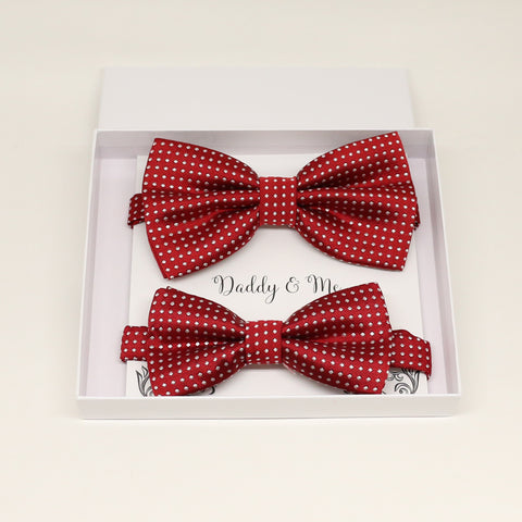 Red Bow tie set for daddy and son, Daddy me gift set, Grandpa and me, Father son matching, Toddler bow tie, daddy me bow tie gift 