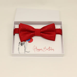Red bow tie,Red toddler kids bow, Congrats, Happy Birthday card,  Best man request bow, Groomsman bow, Ring Bearer bow, Man of honor request