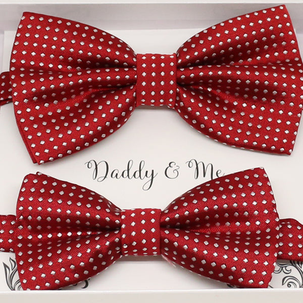 Red Bow tie set for daddy and son, Daddy me gift set, Grandpa and me, Father son matching, Toddler bow tie, daddy me bow tie gift 