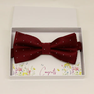 Burgundy bow tie, Best man request gift, Congratulations, Best man request gift, congrats, thank you, Happy birthday card, Ring bearer bow