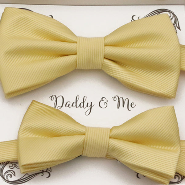 Sunlight yellow Bow tie set daddy son, Daddy and me gift Grandpa and me, Father son matching, Kids bow tie, Kids adult bow tie, High quality