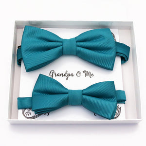 Teal Blue Bow tie set daddy son, Daddy and me gift, Grandpa and me, Father son matching, Kids bow tie, Kids adult bow tie, High quality