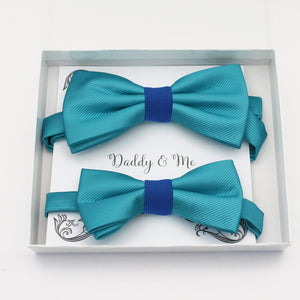  Turquoise blue Bow tie set daddy son, Daddy Grandpa and Me Father son matching, Kids adult bow tie, Adjustable Pre tied bow High quality