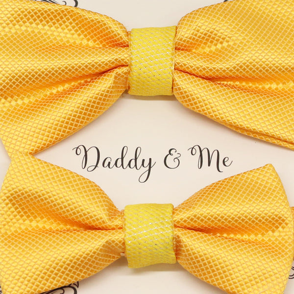 Sunny Yellow Bow tie set for daddy and son, Daddy me gift set, Grandpa gift, Father son match, Toddler bow tie, daddy me bow, Yellow bow tie