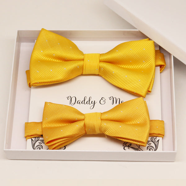 Sunny Yellow Bow tie set for daddy and son, Daddy me gift set, Grandpa and me, Father son matching, Toddler bow tie, daddy me bow tie gift