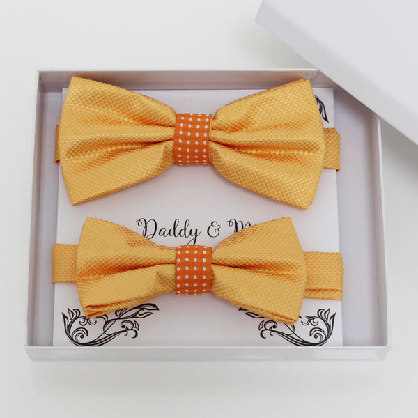 Yellow orange bow tie set for daddy and son, Daddy and me gift set, Grandpa and me, Father son matching, Toddler bow tie, daddy and me bow
