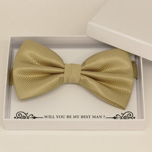 Champagne bow tie, Best man request gift, Groomsman bow tie, Ring Bearer bow tie request, Man of honor gift,best man request, toddler bow