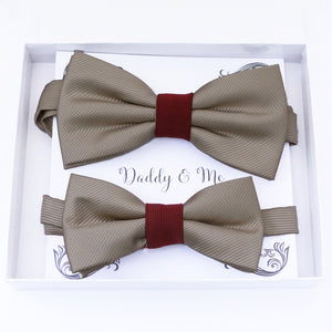 Champagne Bow tie set daddy son, Daddy Grandpa and Me Father son matching, Kids adult bow tie, Adjustable pre tied bow High quality