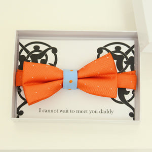 Orange and blue Bow Ties, kids bow tie, ring bearer bow tie, baby announcement, Orange bow tie, Ring bearer request gift, birthday gift