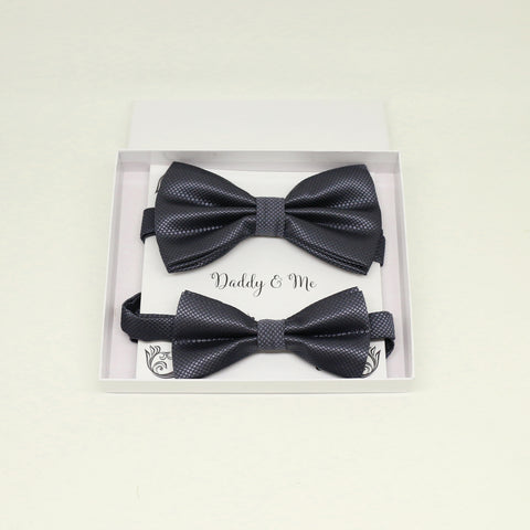 Charcoal Bow tie set for daddy and son, Daddy me gift set, Grandpa and me, Father son match, charcoal Toddler Kids bow, daddy me bow tie