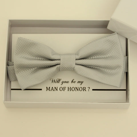 Gray bow tie, Best man request bow, Groomsman bow tie, Ring Bearer bow tie, Man of honor gift, Gray kids bow tie, Man of honor bowtie