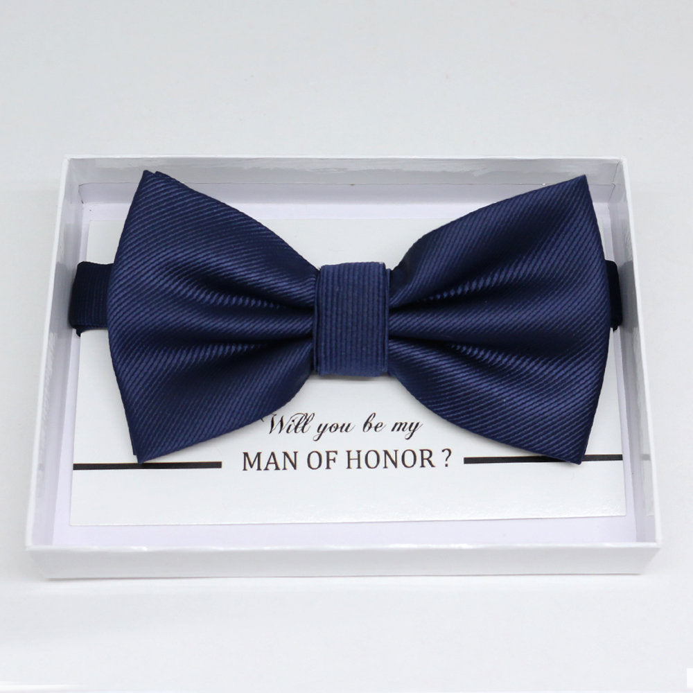 Navy bow tie, Best man request gift, Groomsman bow tie, Man of honor gift, Best man bow tie, best man gift, man of honor request, thank you