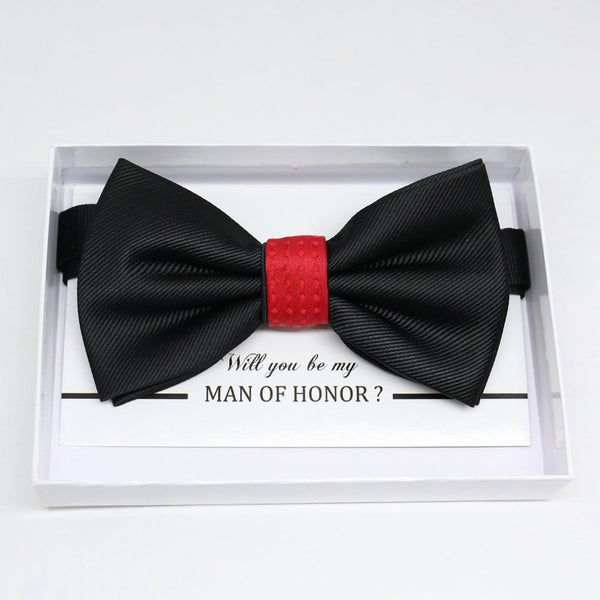 Black Red bow tie, Best man request gift, Groomsman bow tie, Man of honor gift, Best man bow tie, best man gift, man of honor request bowtie