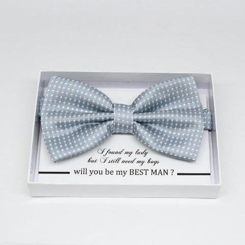 Gray bow tie, Best man request gift, Groomsman bow tie, Ring Bearer bow tie, Man of honor gift, baby announcement, toddler bow tie
