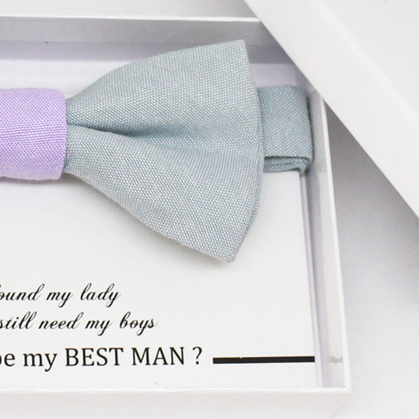 Gray lilac bow tie, Best man request gift, Groomsman bow tie, Man of honor gift, Best man bow tie, best man gift, man of honor request bow