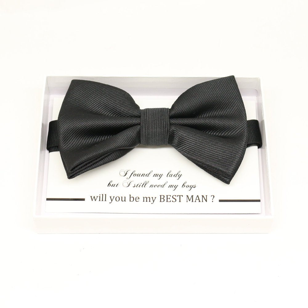 Black bow tie, Best man request gift, Groomsman bow tie, Man of honor gift, Best man bow tie, best man gift, man of honor request, thank you