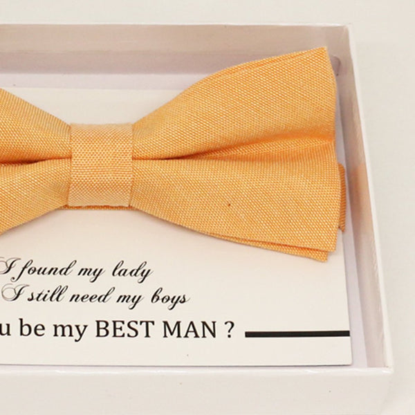 Pale orange bow tie, Best man request gift, Groomsman bow tie, Man of honor gift, Best man bow tie, best man gift, man of honor request bow