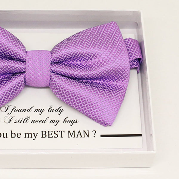 Lavender bow tie, Best man request gift, Groomsman bow tie, Man of honor gift, Best man bow tie, best man gift, man of honor request bowtie