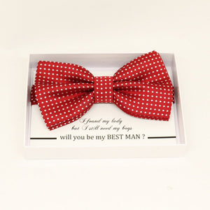 Red bow tie, Best man request gift, Groomsman bow tie, Ring Bearer bow tie, Man of honor gift, baby announcement, toddler Red bow, handmade