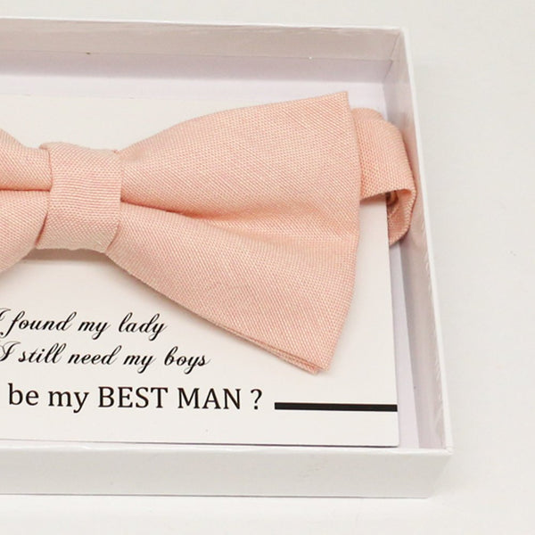 Peach bow tie, Best man request gift, Groomsman bow tie, Man of honor gift, Best man bow tie, best man gift, man of honor request, thank you