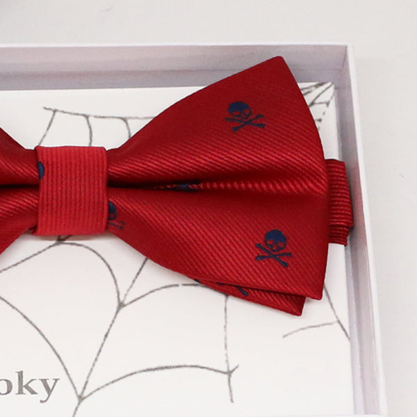 Red skull bow tie, Best man request gift, Groomsman bow tie, Man of honor gift, Best man bow tie, best man gift, man of honor request bowtie