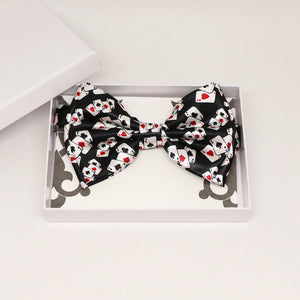 Black playing card bow tie, Best man request gift, Groomsman bow tie, Man of honor gift, Poker ace bow tie, lucky bow, Alice in wonderland