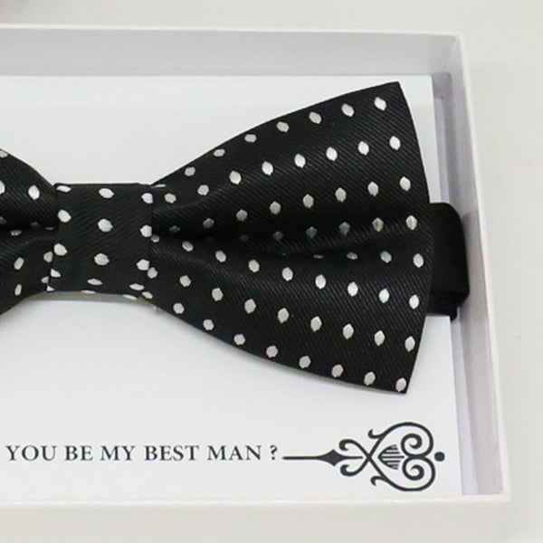 Black and white bow tie, Best man request gift, Groomsman bow tie, Man of honor gift, Best man bow tie, best man gift, man of honor request