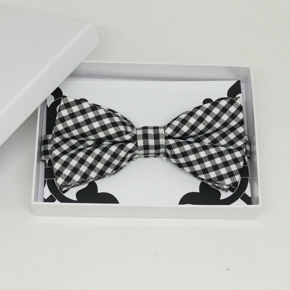 Black white gingham bow tie, Best man request gift, Groomsman bow tie, Man of honor gift, Best man bow, best man gift, man of honor request
