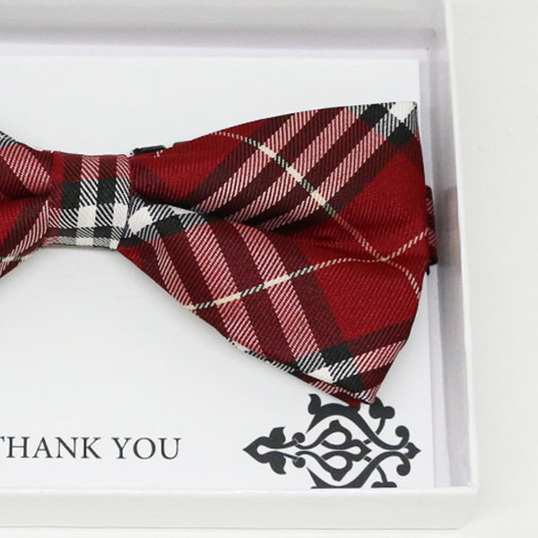 Red bow tie, Best man request gift, Groomsman bow tie, Ring Bearer bow tie, Man of honor gift, baby announcement, toddler bow, Plaid bow