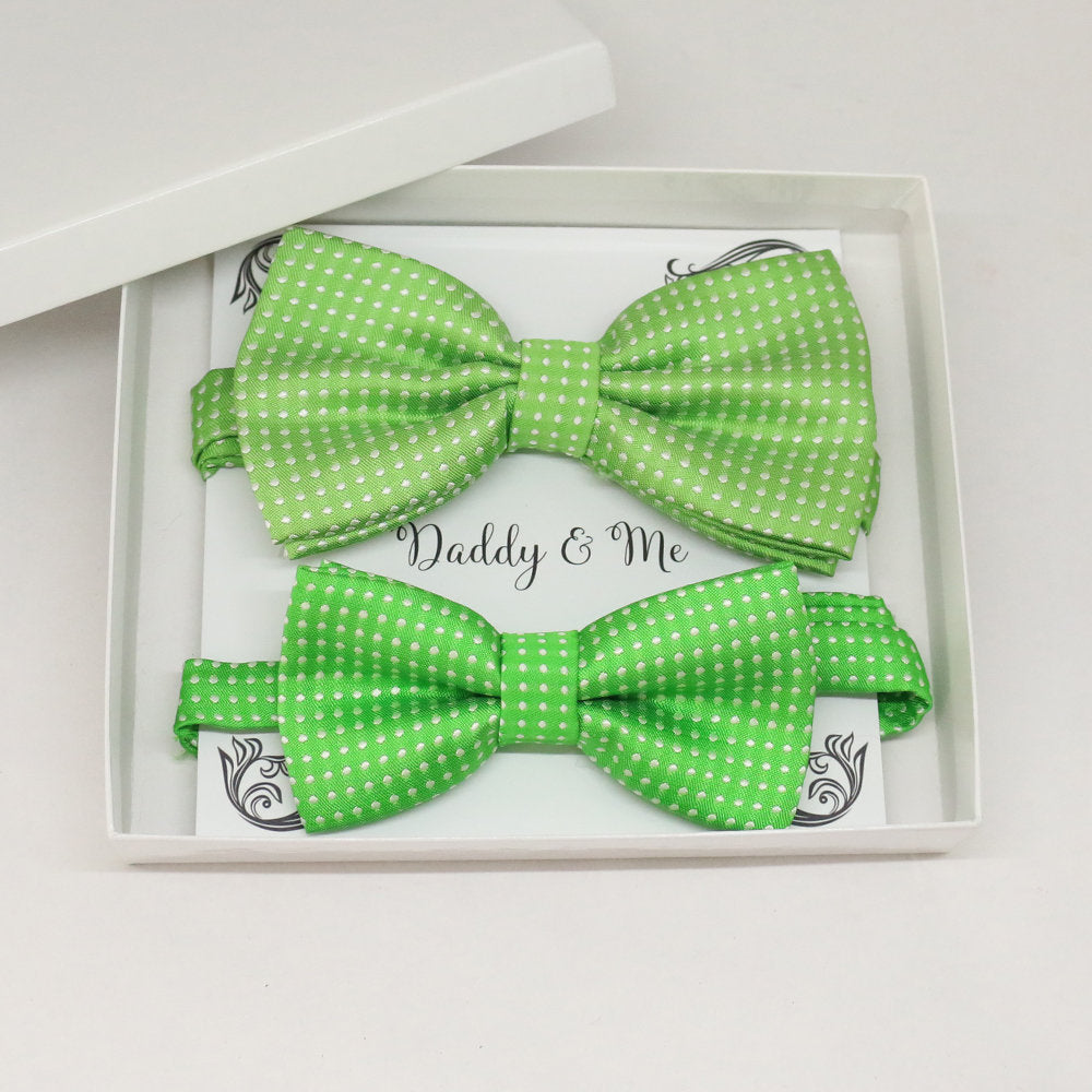 Green Bow tie set for daddy and son, Daddy me gift set, Grandpa and me, Father son matching, Toddler bow tie, daddy me bow tie gift