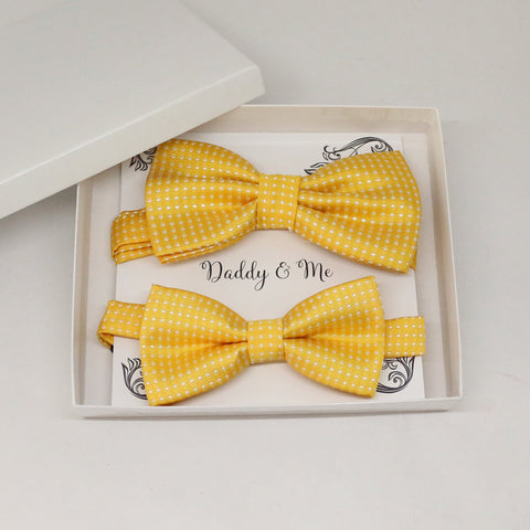 Yellow Bow tie set for daddy and son, Daddy and me gift set, Grandpa and me, Father son matching, Toddler bow tie, daddy and me bow tie gift