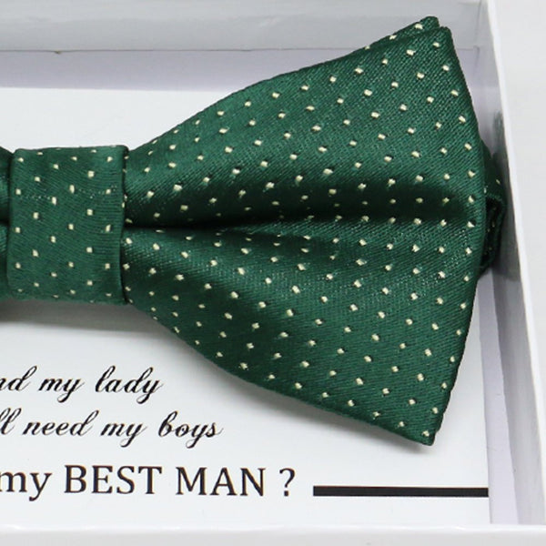 Emerald Green bow tie, Best man request gift, Groomsman bow tie, Man of honor gift, Best man bowtie, best man gift, man of honor request bow