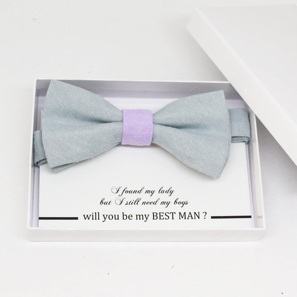 Gray lilac bow tie, Best man request gift, Groomsman bow tie, Man of honor gift, Best man bow tie, best man gift, man of honor request bow