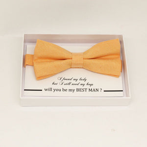 Pale orange bow tie, Best man request gift, Groomsman bow tie, Man of honor gift, Best man bow tie, best man gift, man of honor request bow