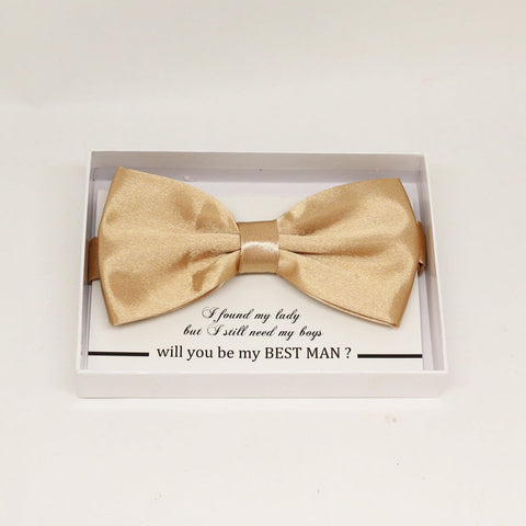 Pale Gold bow tie, Best man request gift, Groomsman bow tie, Man of honor gift, Best man bow tie, best man gift, man of honor request bow