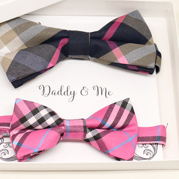 Bow tie set for daddy and son, Daddy me gift set, Grandpa and me, Father son matching, Toddler bow tie, Pink bow tie, daddy me bow tie gift