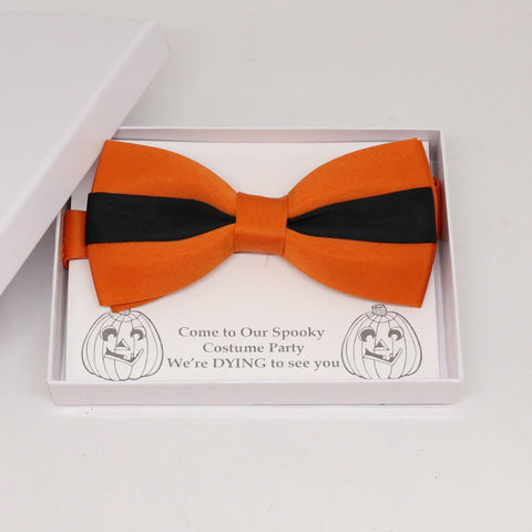 Burnt orange black bow tie, Best man request gift, Groomsman bow tie, Man of honor gift, Best man bow, best man gift, man of honor request