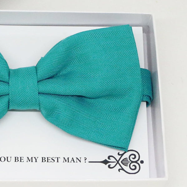 Aqua green bow tie, Best man request gift, Groomsman bow tie, Man of honor gift, Best man bow tie, best man gift, man of honor request