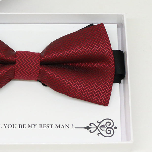 Burgundy bow tie, Best man request gift, Groomsman bow tie, Man of honor gift, Best man bow tie, best man gift, man of honor request, bow