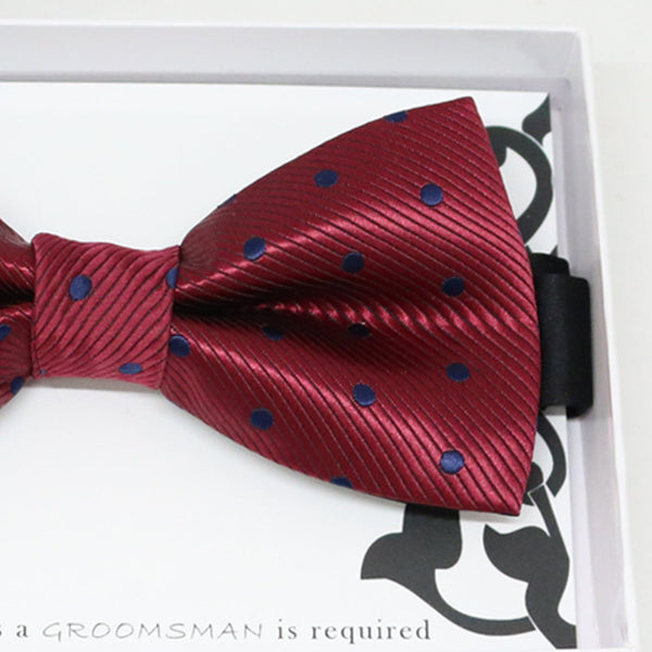 Burgundy navy bow tie, Best man request gift, Groomsman bow tie, Man of honor gift, Best man bowtie, best man gift, man of honor request bow
