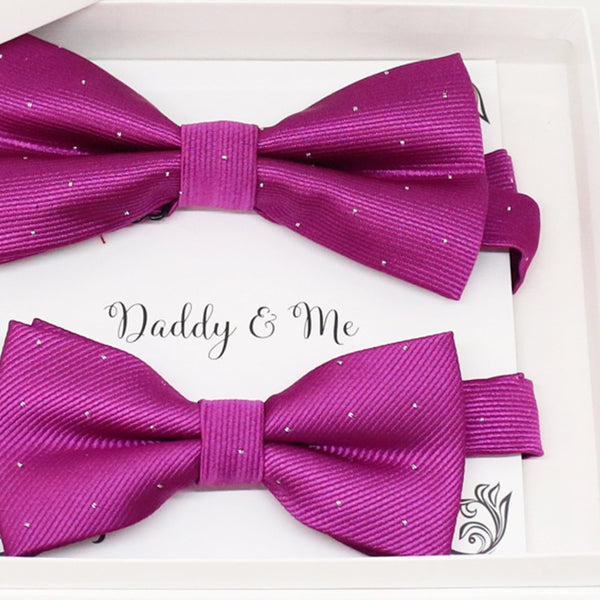 Fuchsia Bow tie set for daddy and son, Daddy and me gift set, Grandpa and me, Father son matching, Toddler bow tie, daddy me bow tie gift